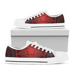 Black And Red Satanic Pentagram Print White Low Top Shoes