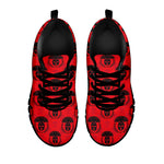Black And Red Spartan Pattern Print Black Sneakers