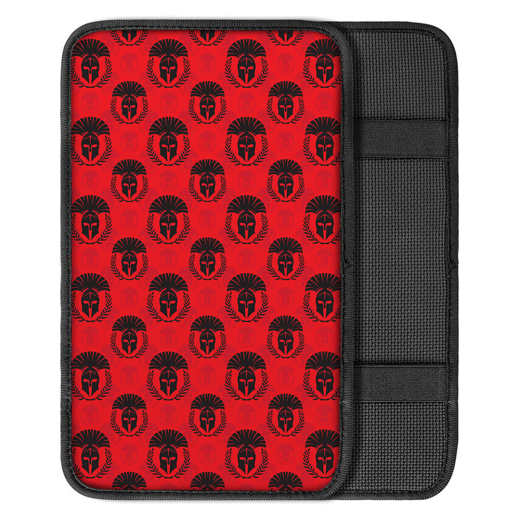 Black And Red Spartan Pattern Print Car Center Console Cover