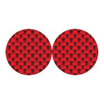 Black And Red Spartan Pattern Print Car Coasters