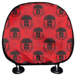 Black And Red Spartan Pattern Print Car Headrest Covers