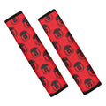 Black And Red Spartan Pattern Print Car Seat Belt Covers