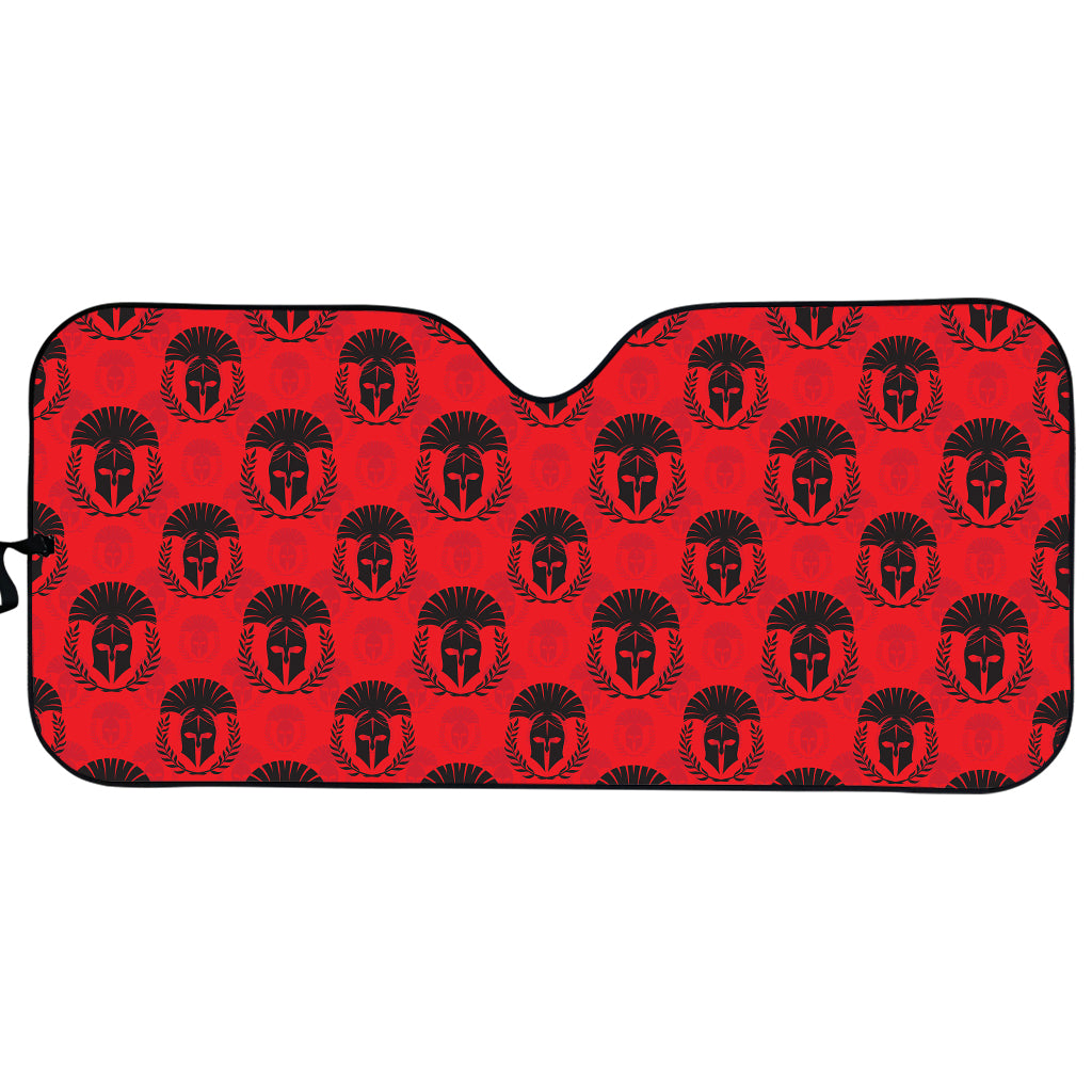 Black And Red Spartan Pattern Print Car Sun Shade