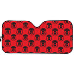 Black And Red Spartan Pattern Print Car Sun Shade