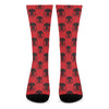 Black And Red Spartan Pattern Print Crew Socks