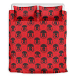 Black And Red Spartan Pattern Print Duvet Cover Bedding Set