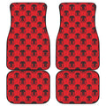 Black And Red Spartan Pattern Print Front and Back Car Floor Mats