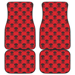 Black And Red Spartan Pattern Print Front and Back Car Floor Mats