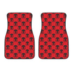 Black And Red Spartan Pattern Print Front Car Floor Mats
