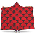 Black And Red Spartan Pattern Print Hooded Blanket