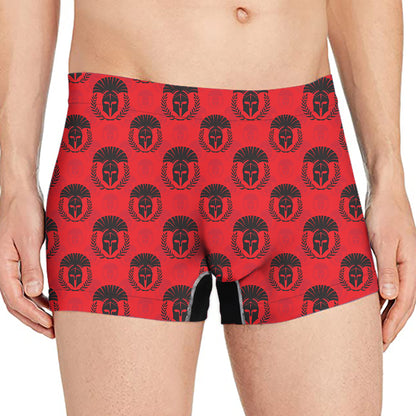 Black And Red Spartan Pattern Print Men's Boxer Briefs