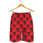 Black And Red Spartan Pattern Print Men's Shorts