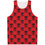 Black And Red Spartan Pattern Print Men's Tank Top