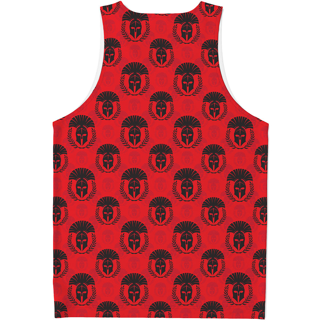 Black And Red Spartan Pattern Print Men's Tank Top