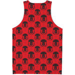 Black And Red Spartan Pattern Print Men's Tank Top