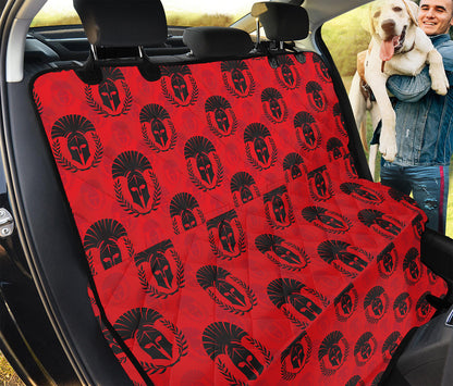 Black And Red Spartan Pattern Print Pet Car Back Seat Cover