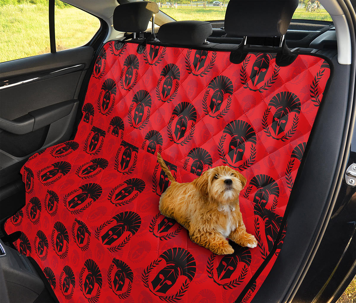 Black And Red Spartan Pattern Print Pet Car Back Seat Cover