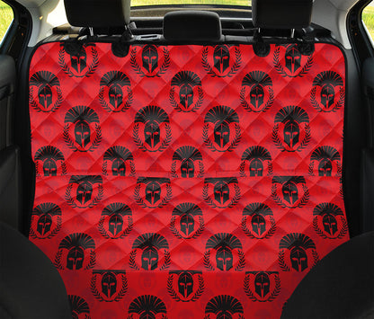 Black And Red Spartan Pattern Print Pet Car Back Seat Cover