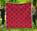 Black And Red Spartan Pattern Print Quilt