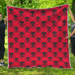 Black And Red Spartan Pattern Print Quilt