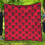 Black And Red Spartan Pattern Print Quilt