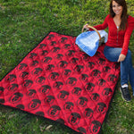 Black And Red Spartan Pattern Print Quilt