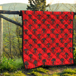Black And Red Spartan Pattern Print Quilt