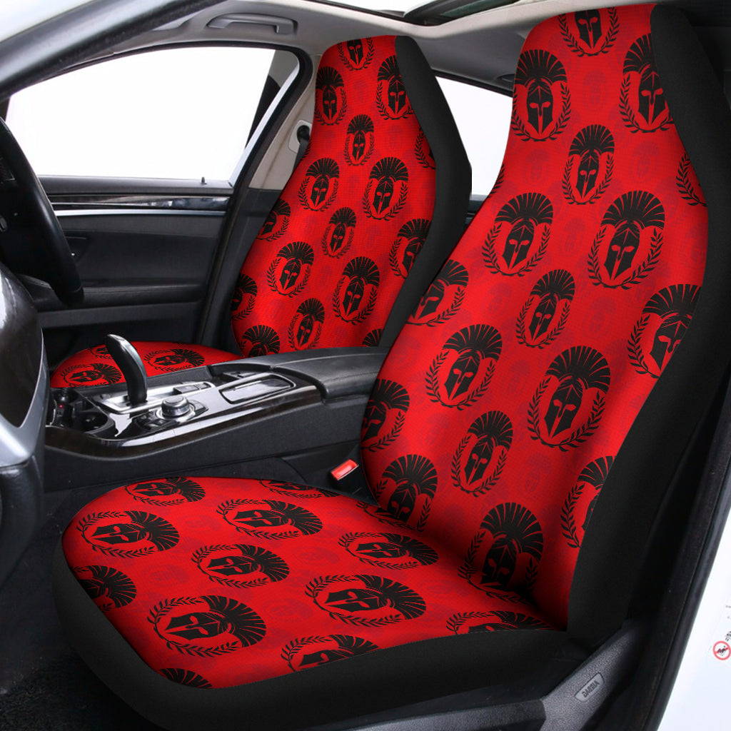 Black And Red Spartan Pattern Print Universal Fit Car Seat Covers