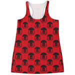 Black And Red Spartan Pattern Print Women's Racerback Tank Top
