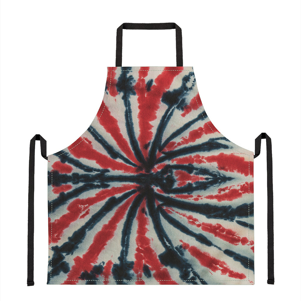 Black And Red Spider Tie Dye Print Apron