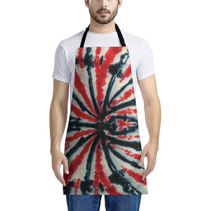 Black And Red Spider Tie Dye Print Apron