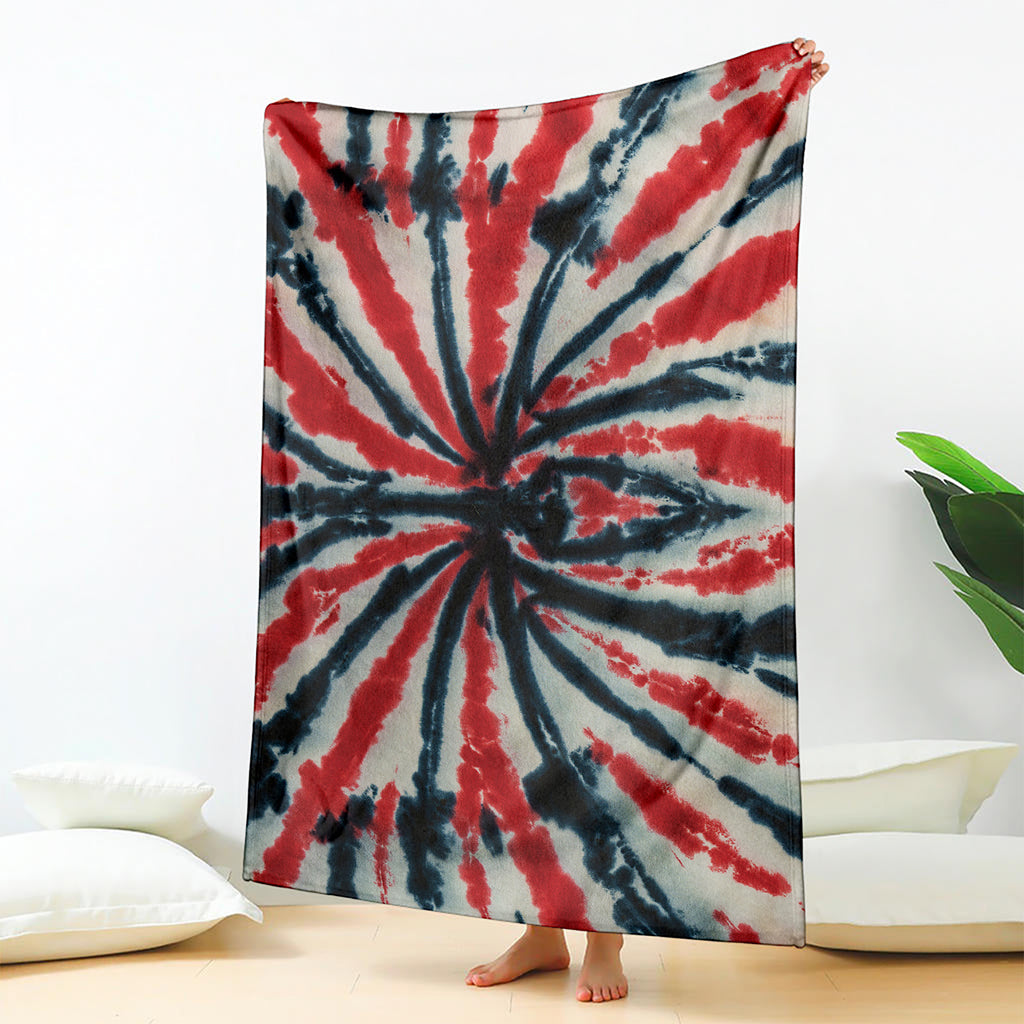 Black And Red Spider Tie Dye Print Blanket