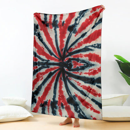 Black And Red Spider Tie Dye Print Blanket