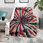 Black And Red Spider Tie Dye Print Blanket