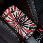 Black And Red Spider Tie Dye Print Car Center Console Cover