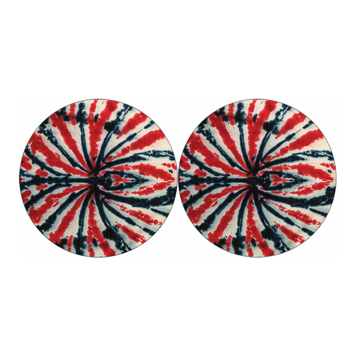 Black And Red Spider Tie Dye Print Car Coasters