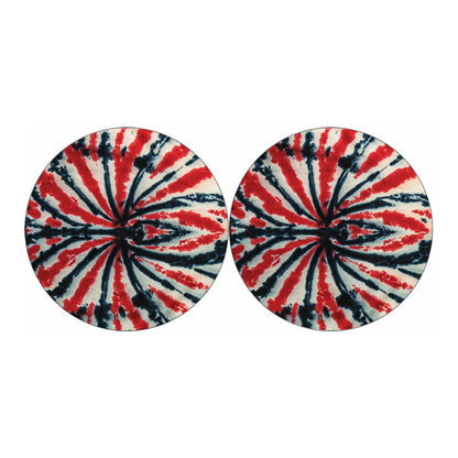 Black And Red Spider Tie Dye Print Car Coasters