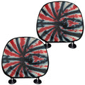 Black And Red Spider Tie Dye Print Car Headrest Covers