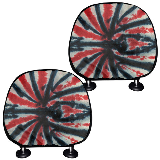 Black And Red Spider Tie Dye Print Car Headrest Covers
