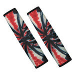 Black And Red Spider Tie Dye Print Car Seat Belt Covers