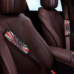 Black And Red Spider Tie Dye Print Car Seat Belt Covers