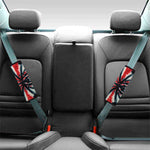 Black And Red Spider Tie Dye Print Car Seat Belt Covers