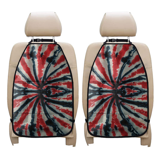 Black And Red Spider Tie Dye Print Car Seat Organizers