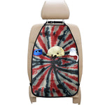 Black And Red Spider Tie Dye Print Car Seat Organizers