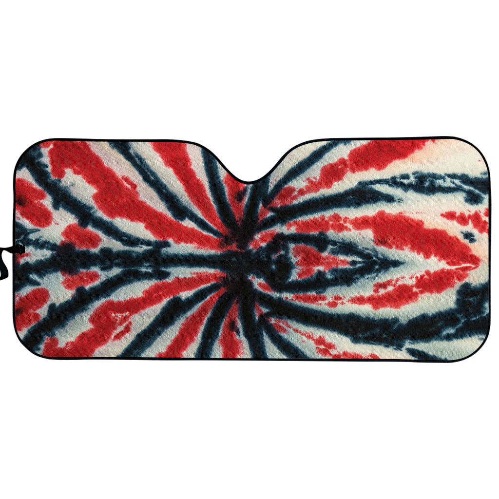 Black And Red Spider Tie Dye Print Car Sun Shade