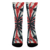 Black And Red Spider Tie Dye Print Crew Socks