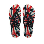 Black And Red Spider Tie Dye Print Flip Flops