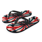 Black And Red Spider Tie Dye Print Flip Flops