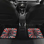 Black And Red Spider Tie Dye Print Front and Back Car Floor Mats
