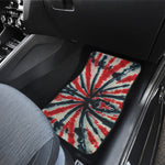Black And Red Spider Tie Dye Print Front and Back Car Floor Mats